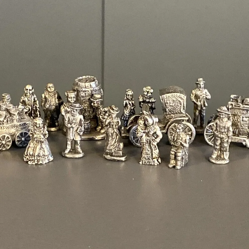 15 IRS Pewter Figures People Wagon Beer 1990s Miniature Metal Model Display 1